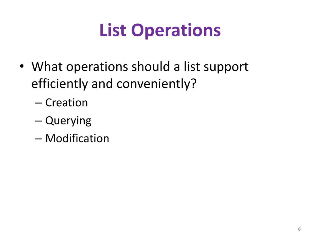 list operations