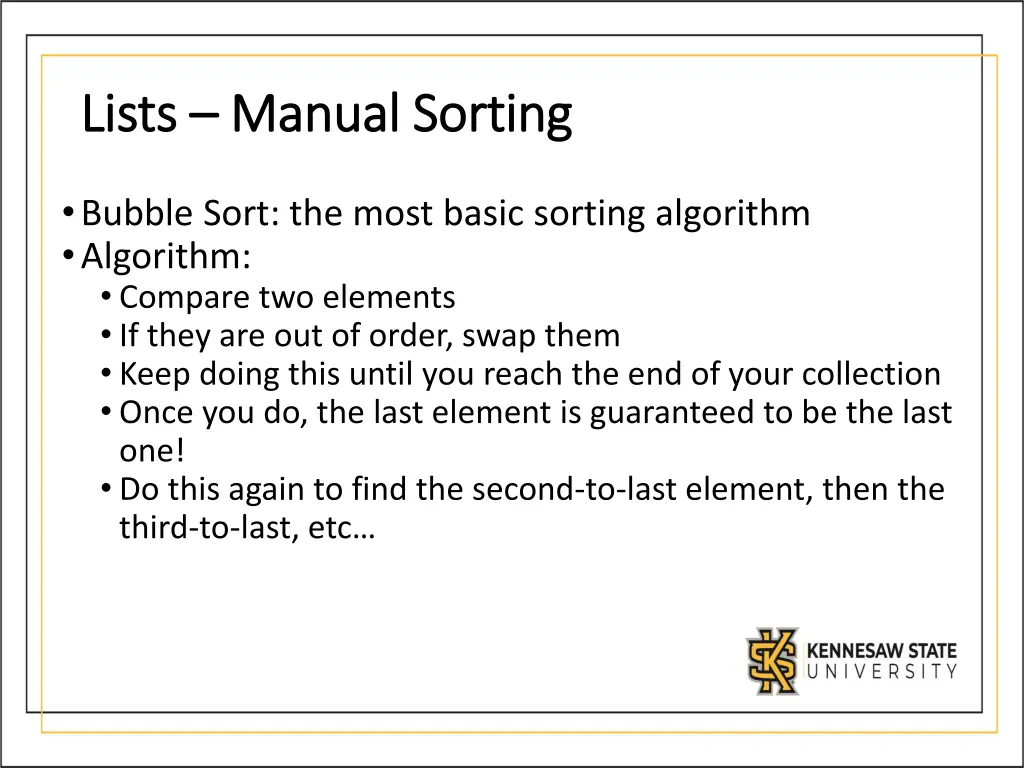 lists lists manual sorting manual sorting 1