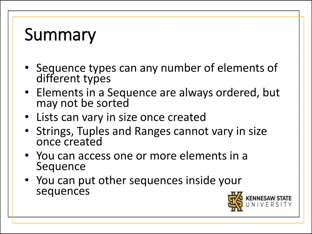 summary summary