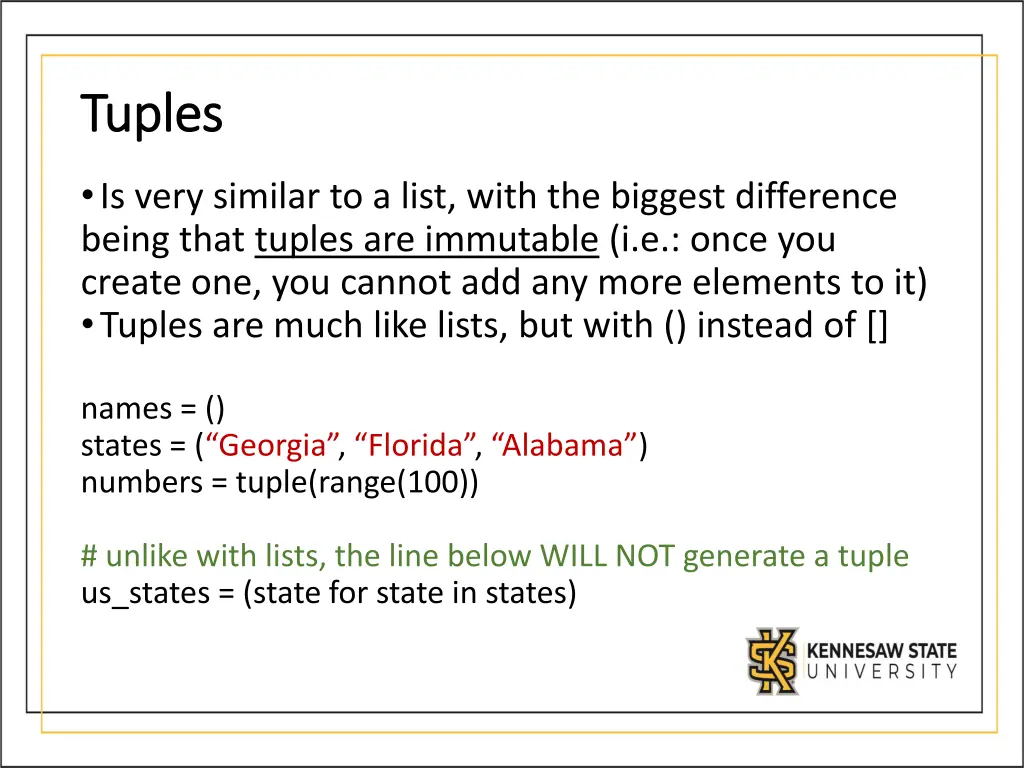 tuples tuples