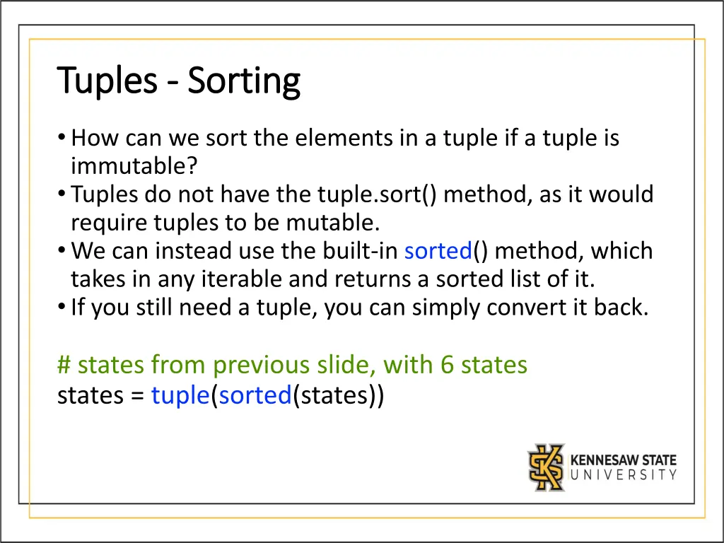 tuples tuples sorting