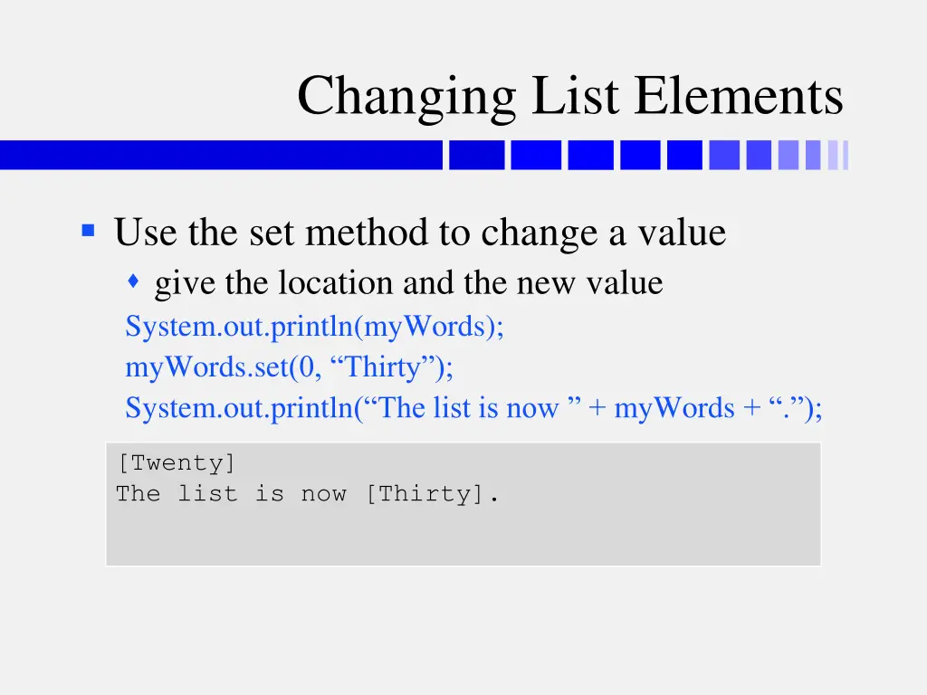 changing list elements