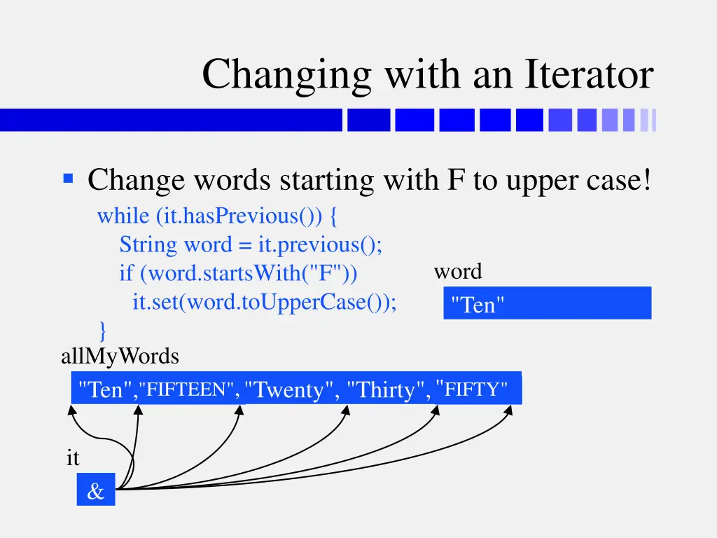 changing with an iterator 1