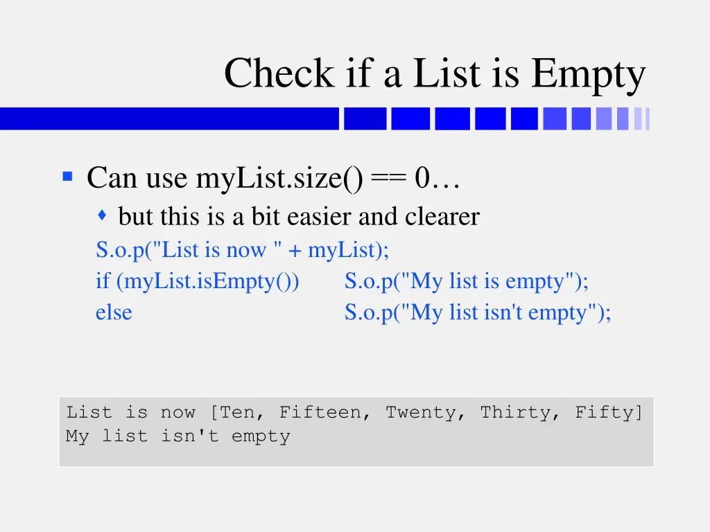 check if a list is empty