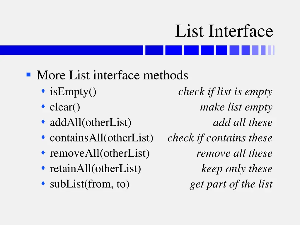 list interface