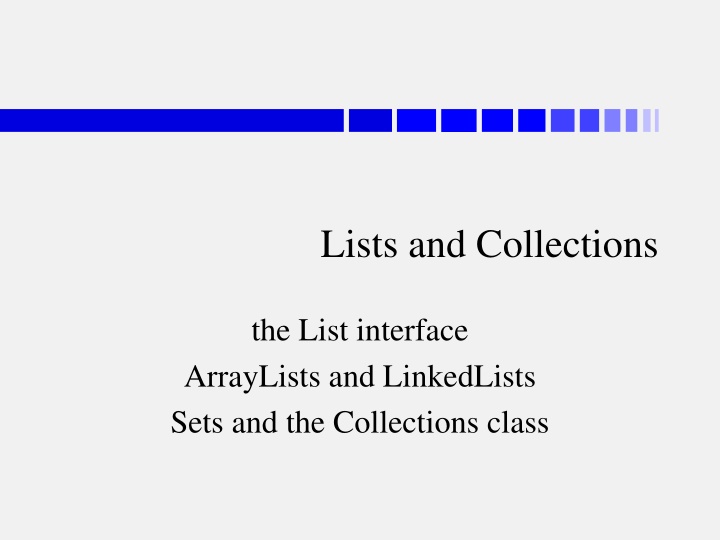 lists and collections