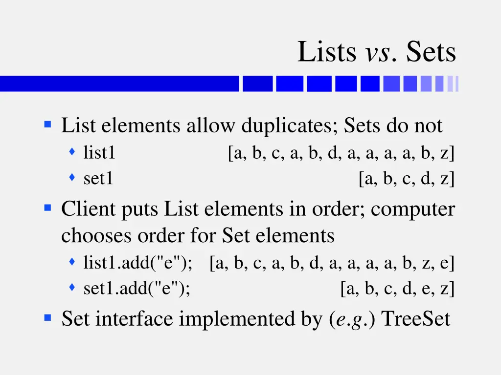 lists vs sets