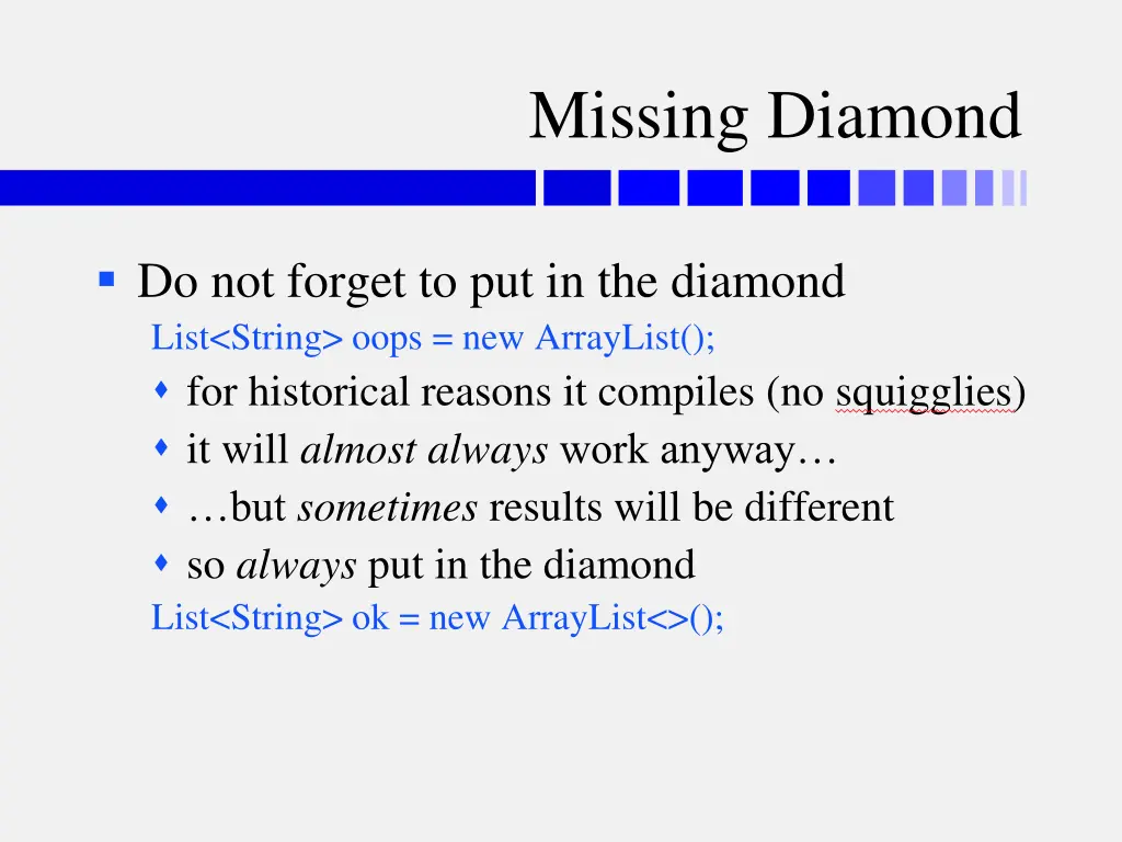 missing diamond