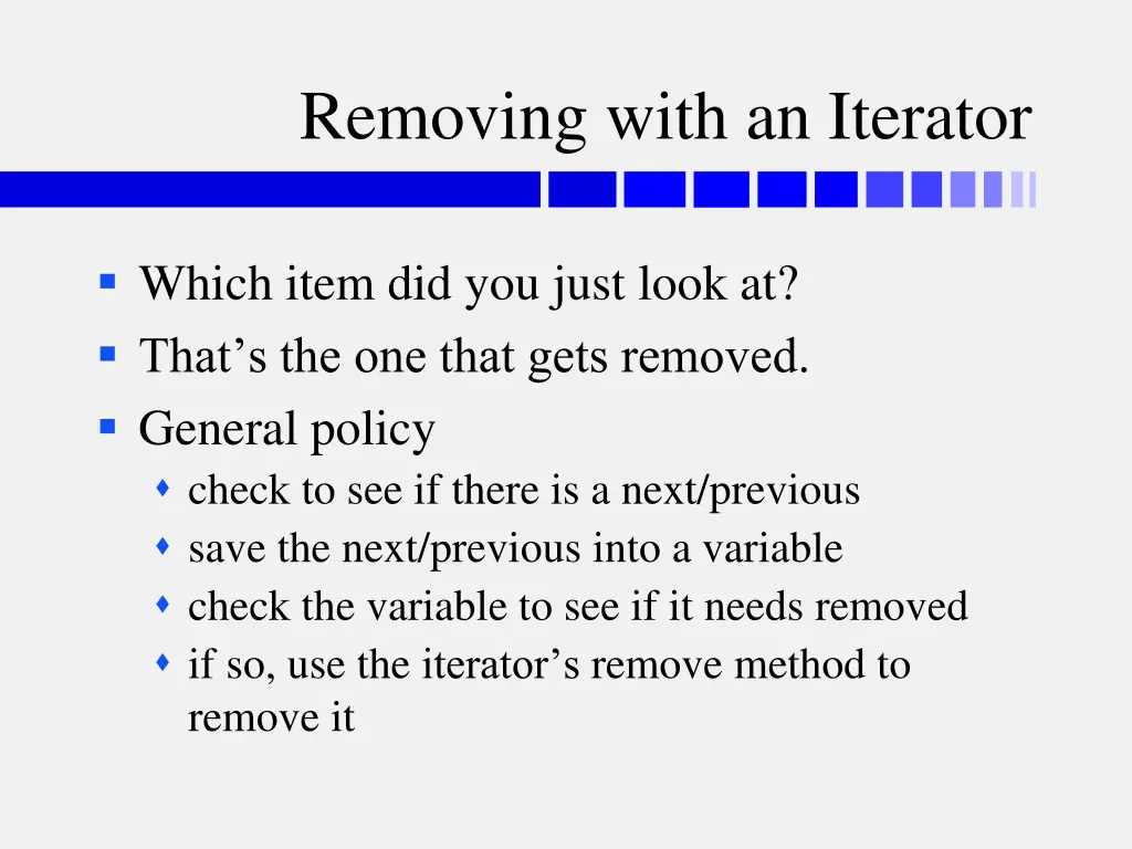 removing with an iterator 2