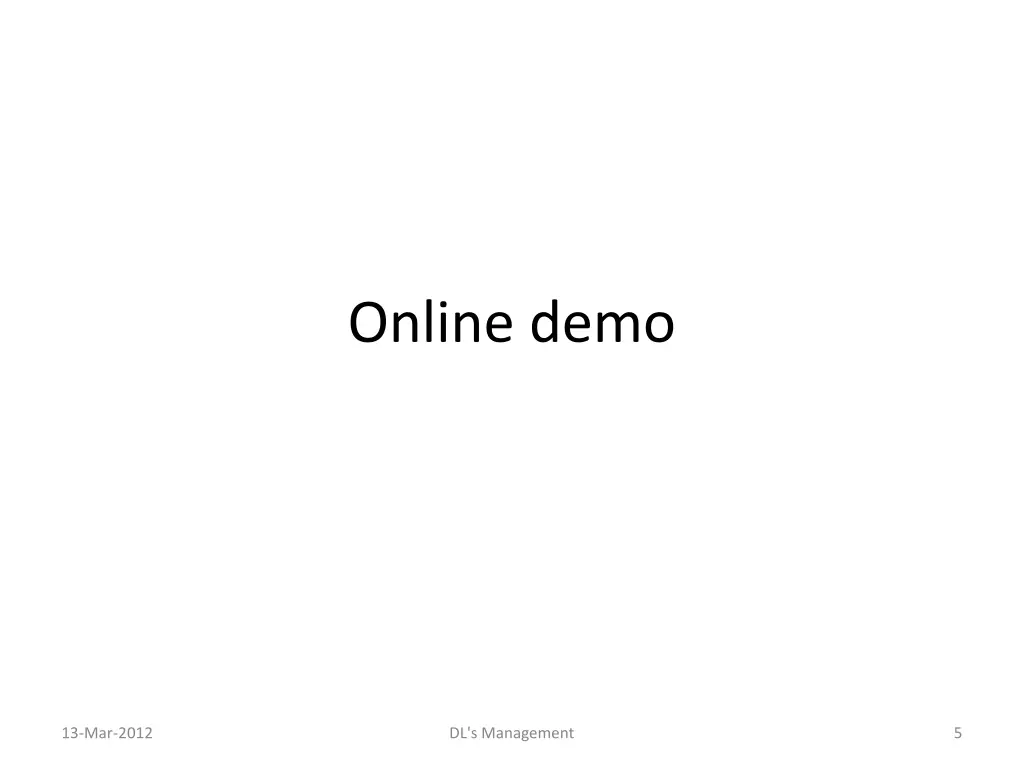 online demo