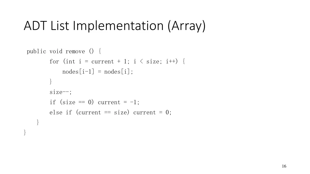 adt list implementation array 2