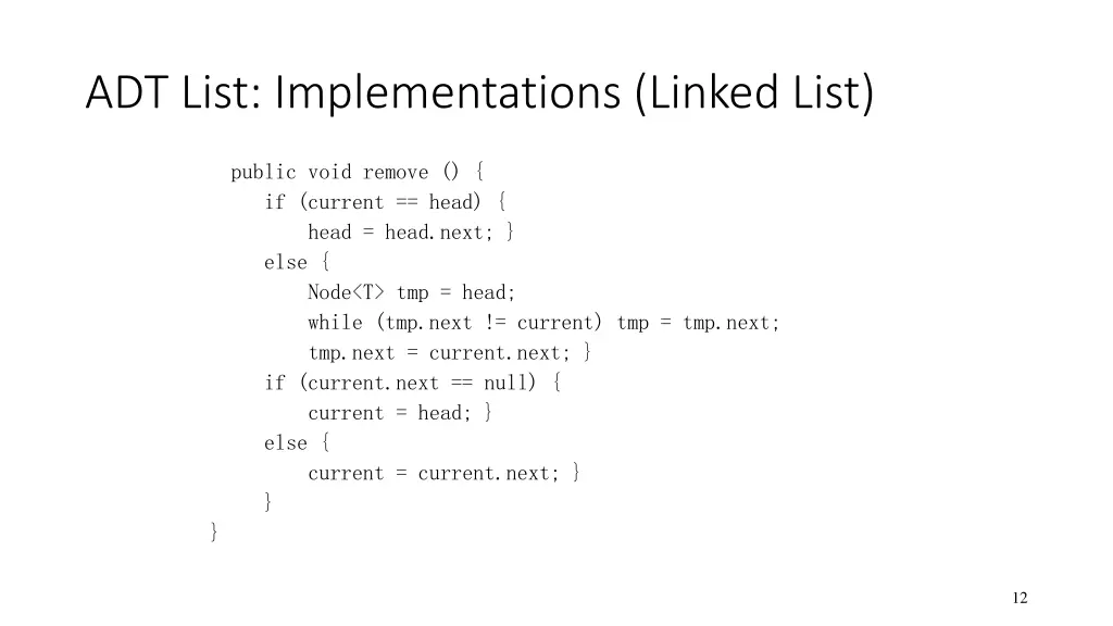 adt list implementations linked list 4