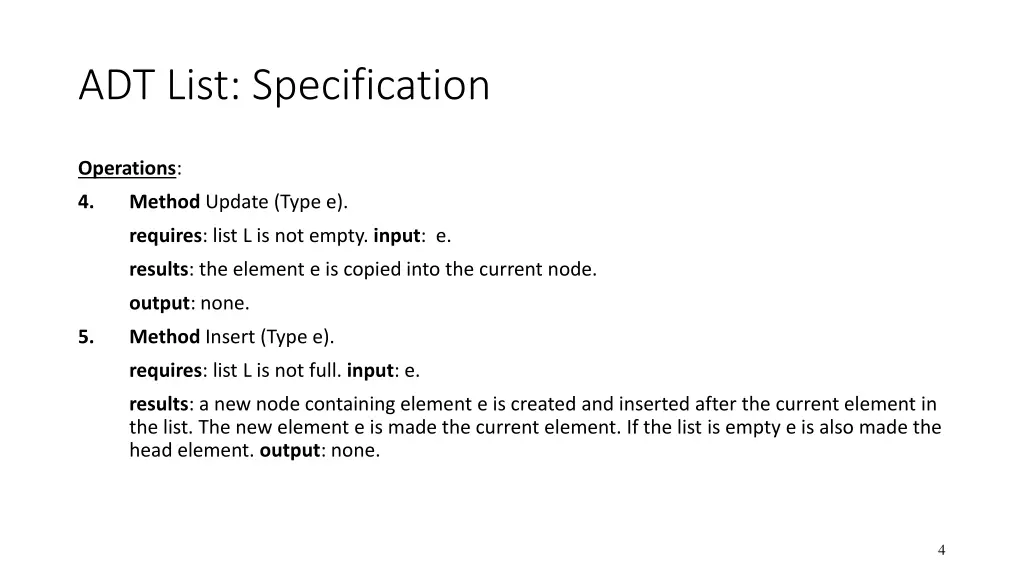 adt list specification 1