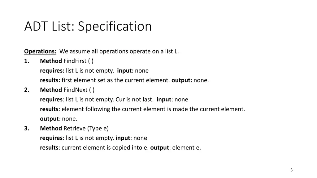 adt list specification