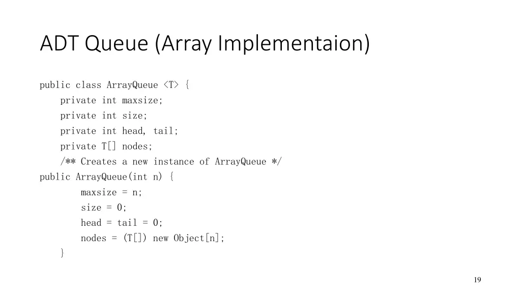 adt queue array implementaion