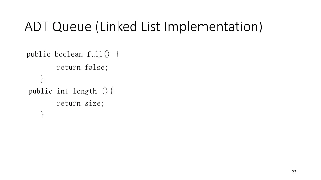 adt queue linked list implementation 1