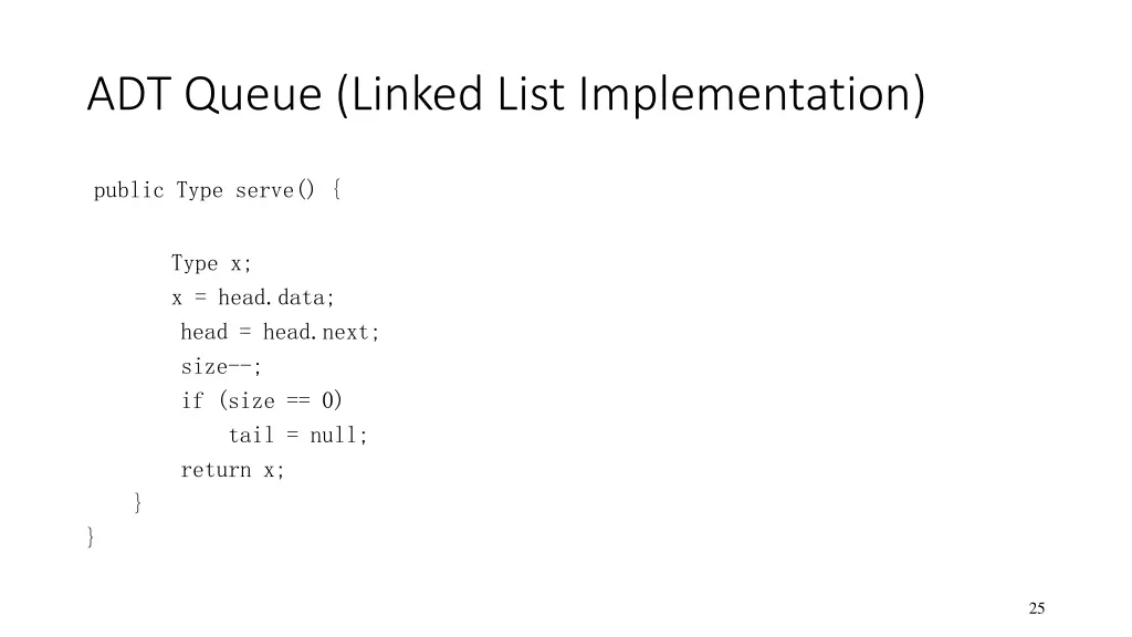 adt queue linked list implementation 3