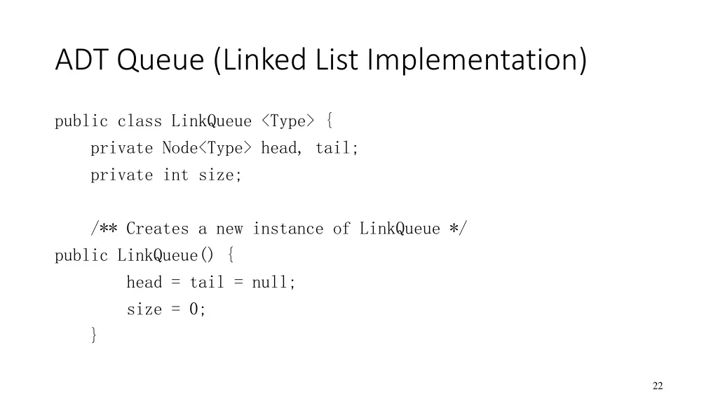 adt queue linked list implementation