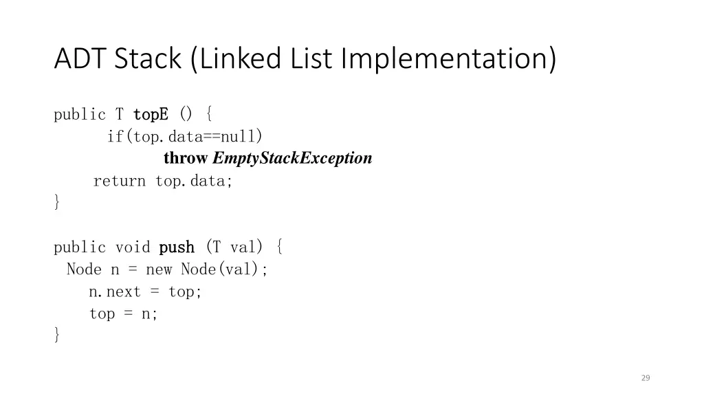 adt stack linked list implementation 2