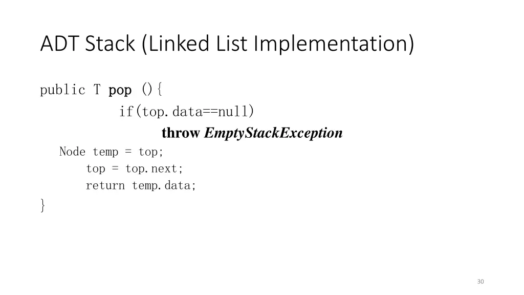 adt stack linked list implementation 3