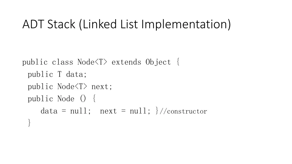 adt stack linked list implementation