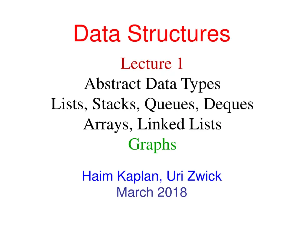 data structures lecture 1 abstract data types