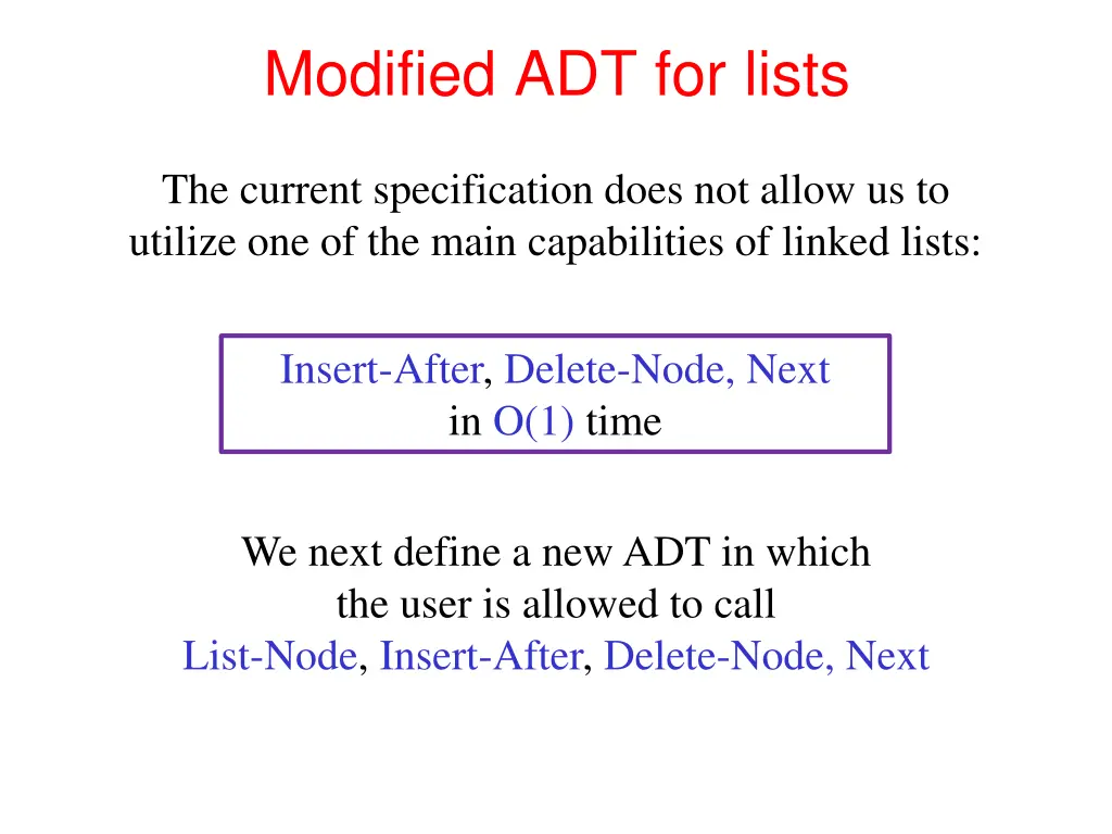 modified adt for lists