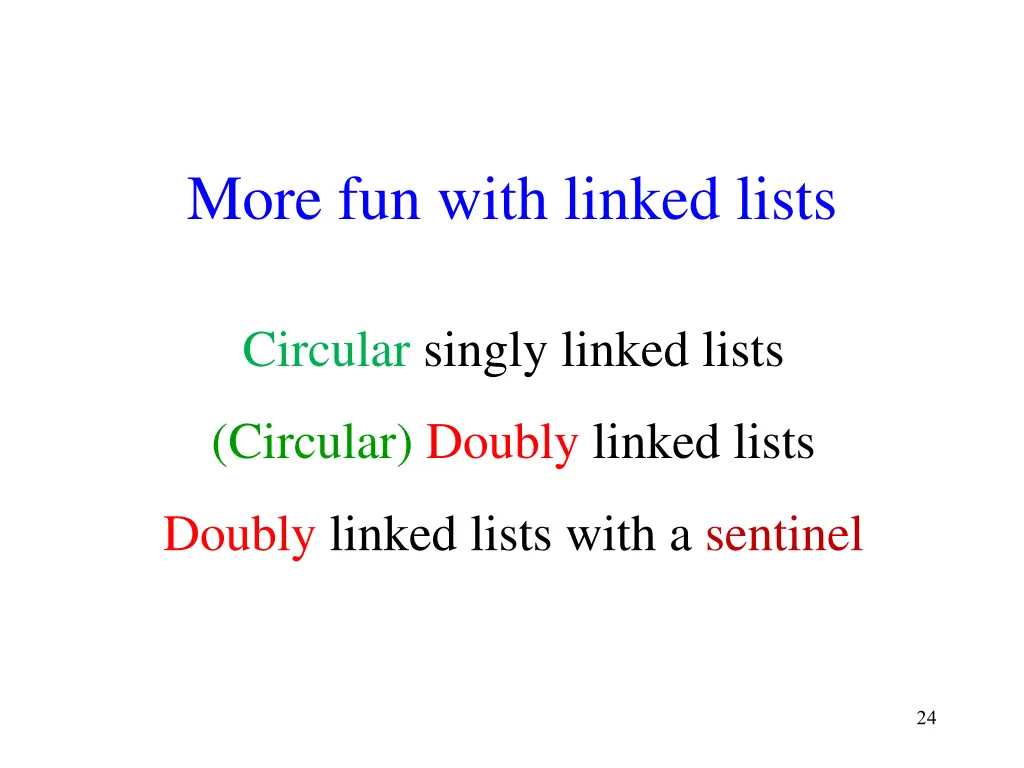 more fun with linked lists