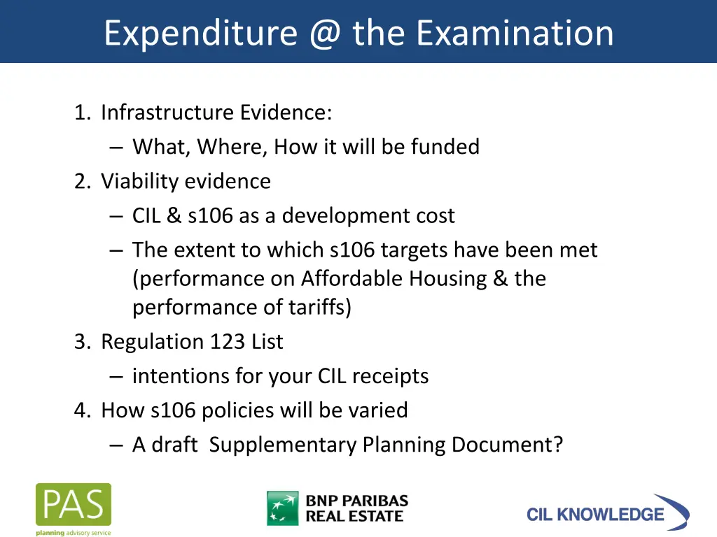 expenditure @ the examination