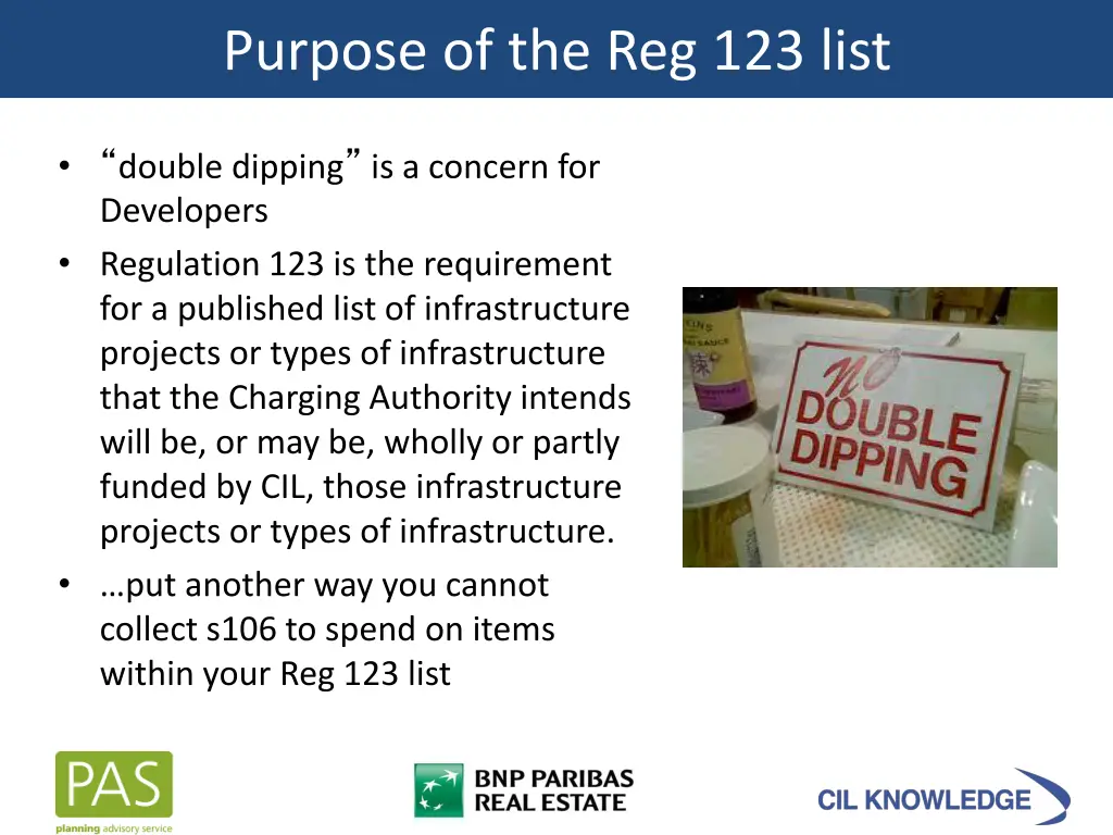 purpose of the reg 123 list