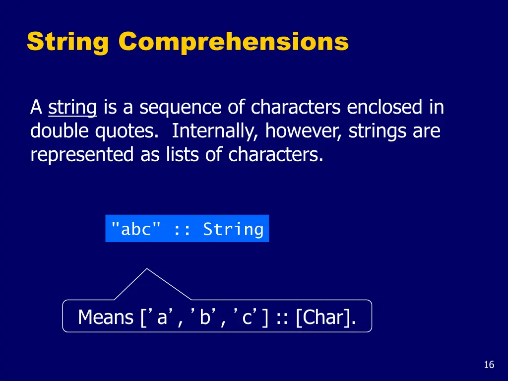 string comprehensions