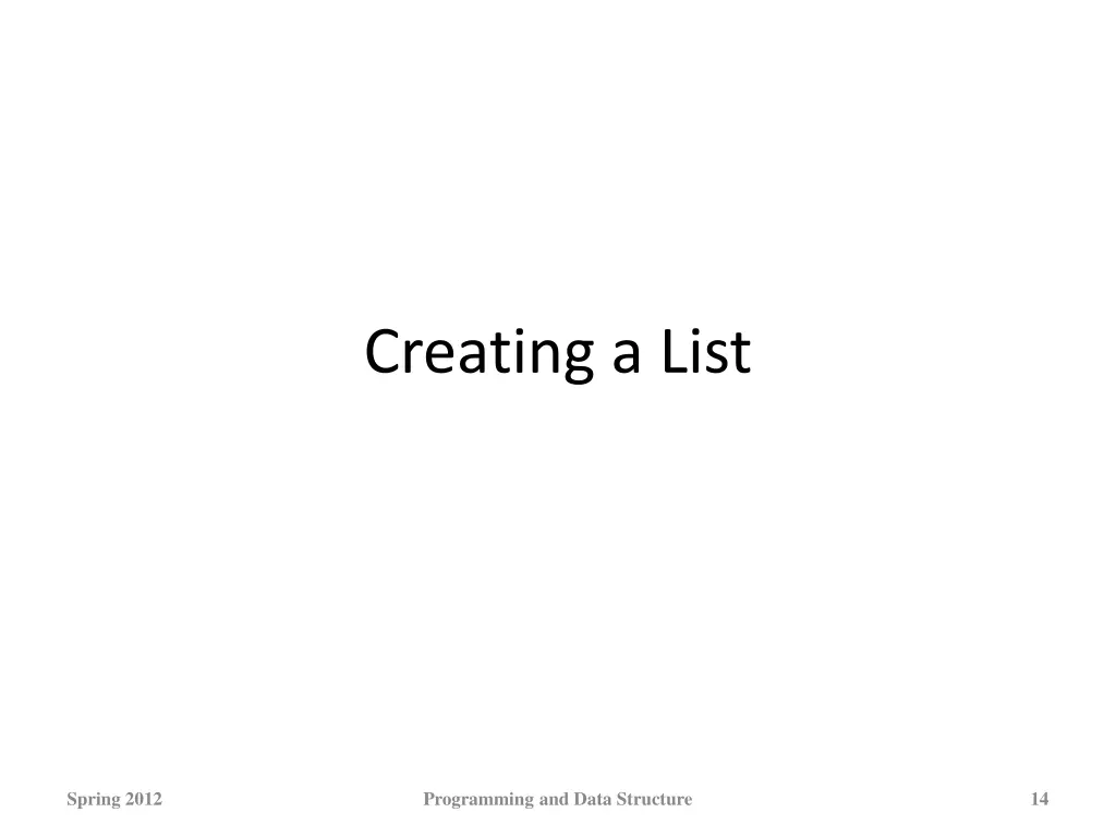 creating a list