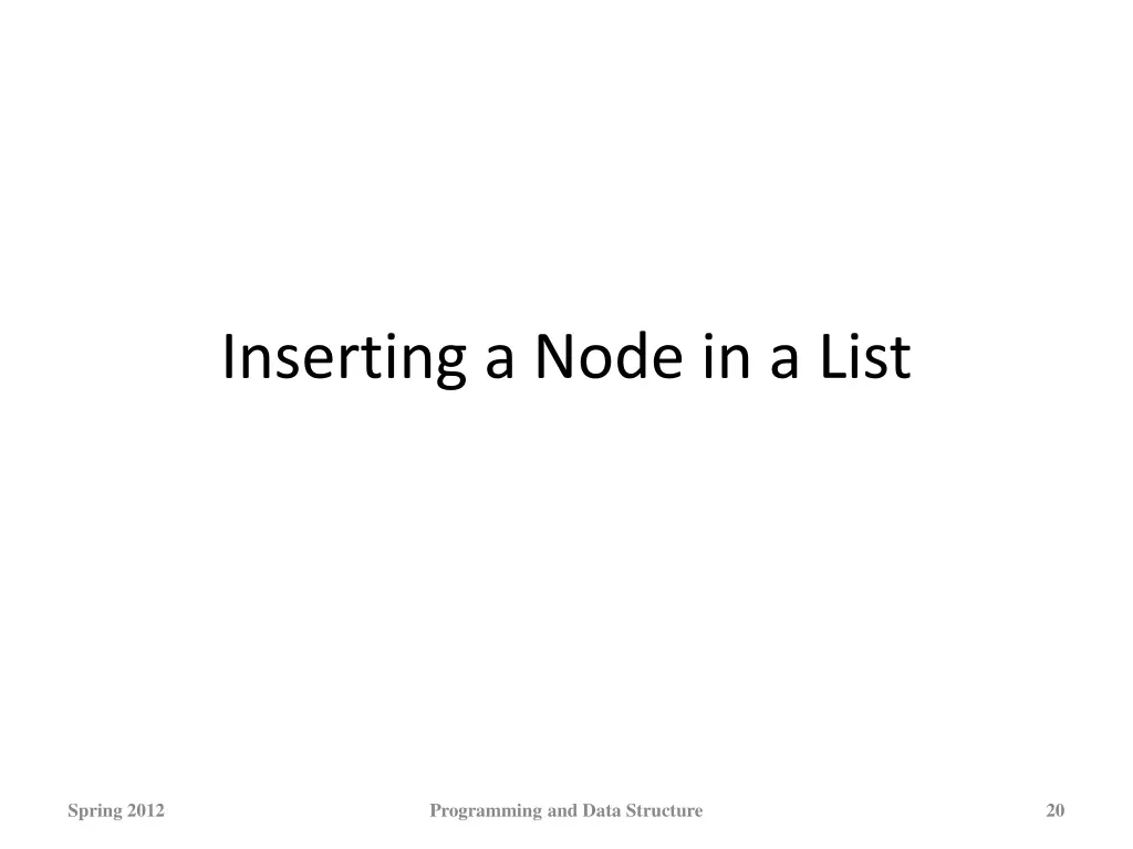 inserting a node in a list