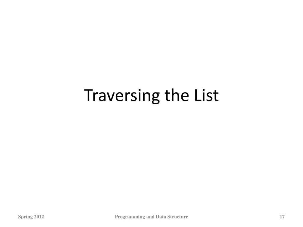 traversing the list