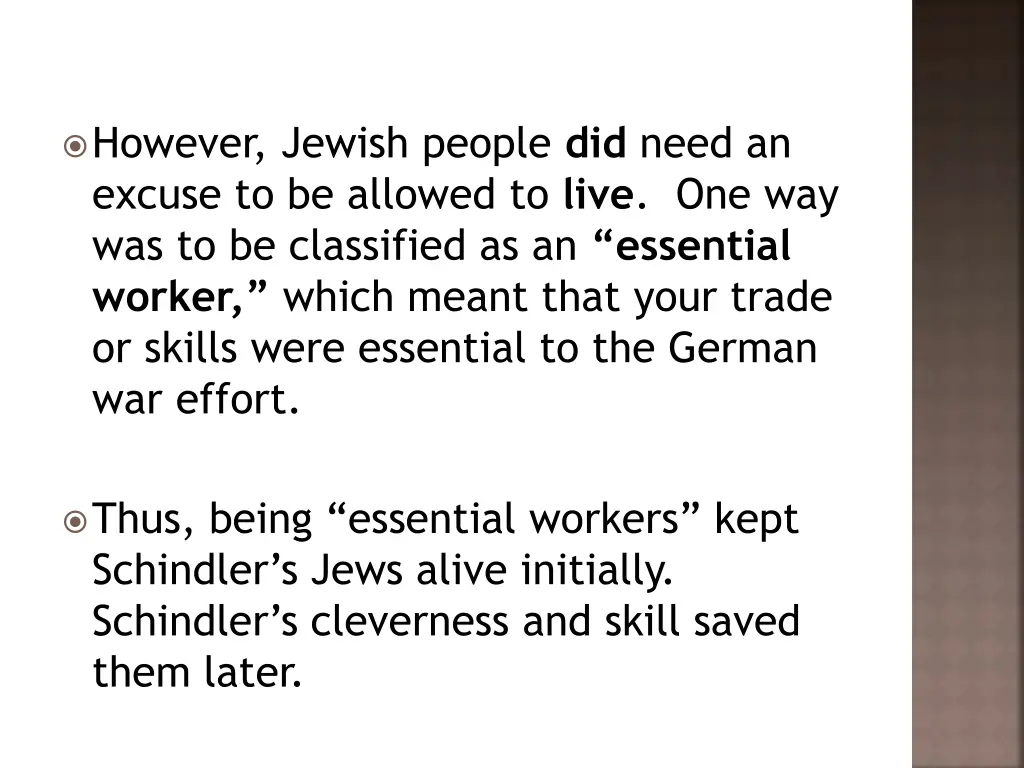 however jewish people did need an excuse