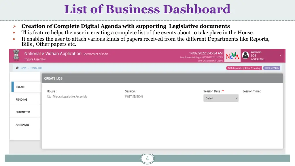 list of business dashboard