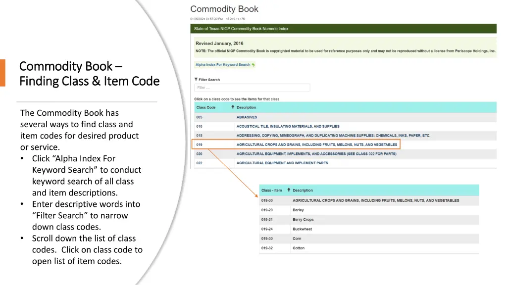 commodity book commodity book finding class item