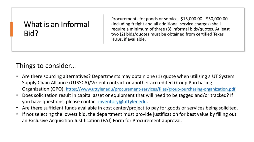 procurements for goods or services