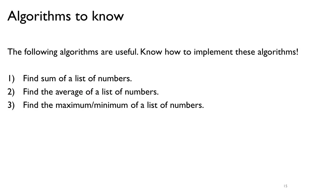 algorithms to know