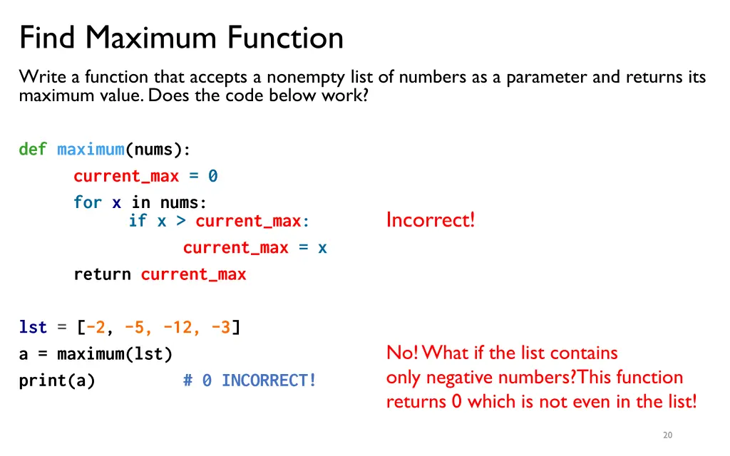 find maximum function write a function that