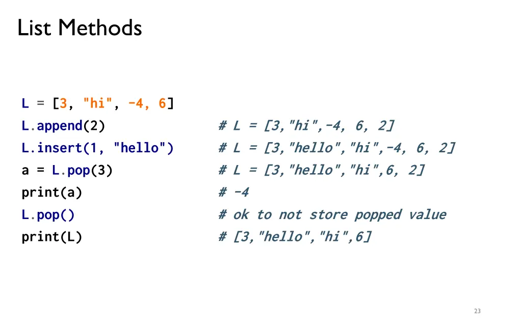 list methods 1