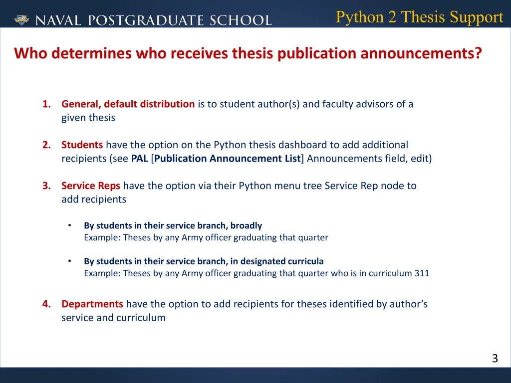 python 2 thesis support 3