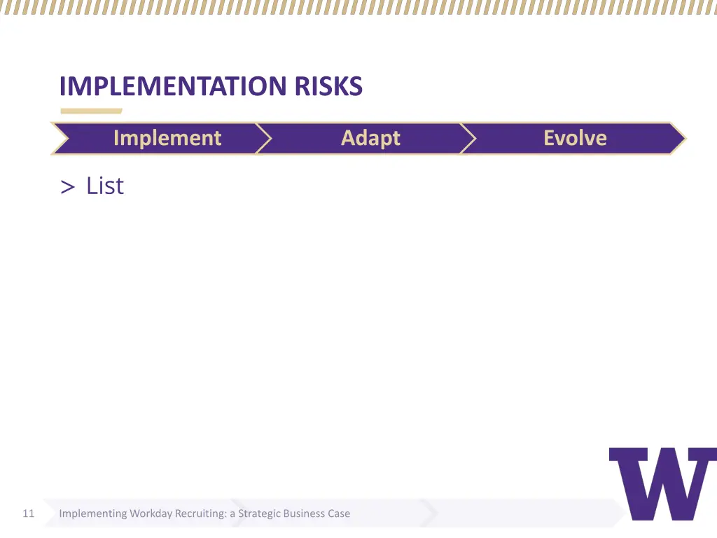 implementation risks