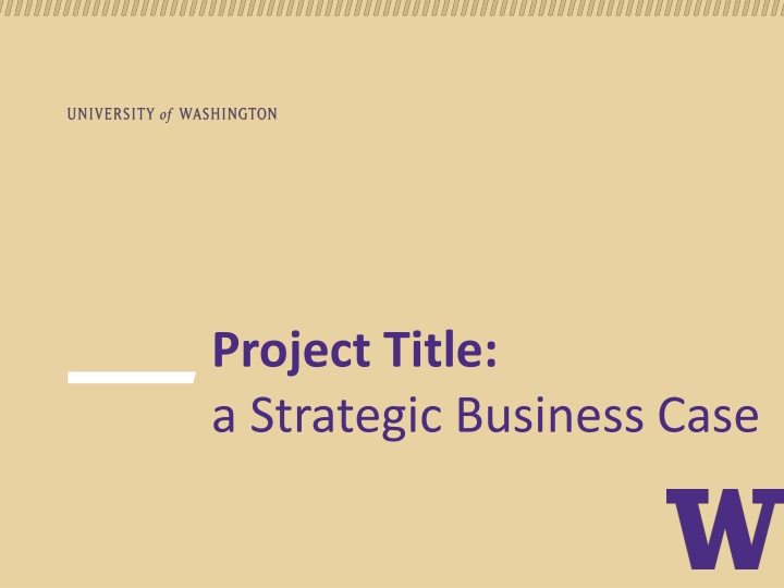 project title a strategic business case