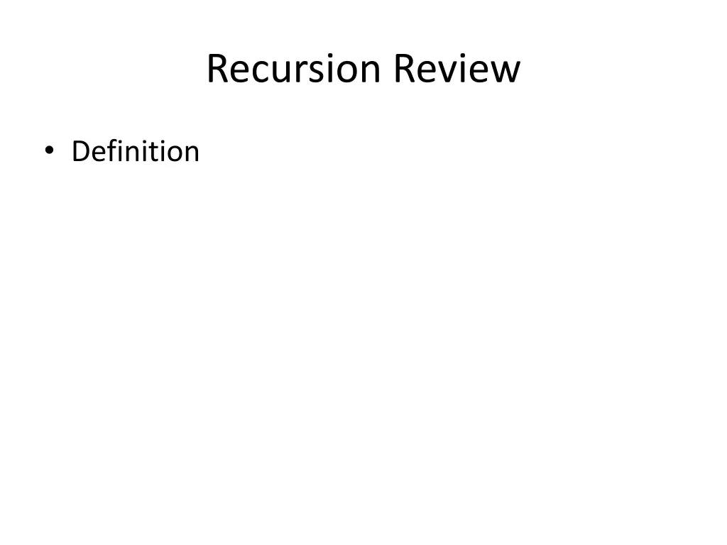 recursion review