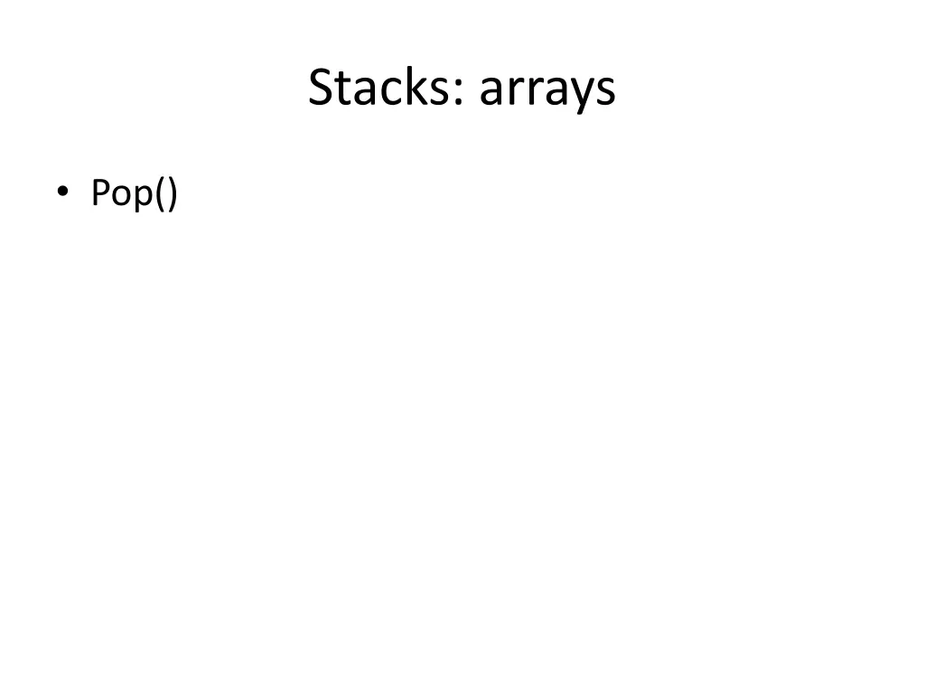 stacks arrays 1