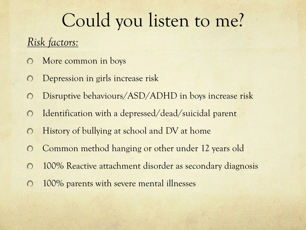 could you listen to me risk factors