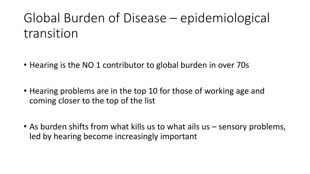 global burden of disease epidemiological