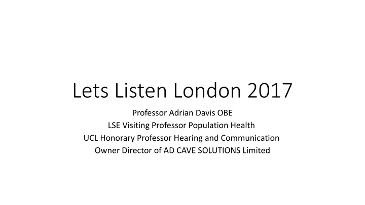 lets listen london 2017