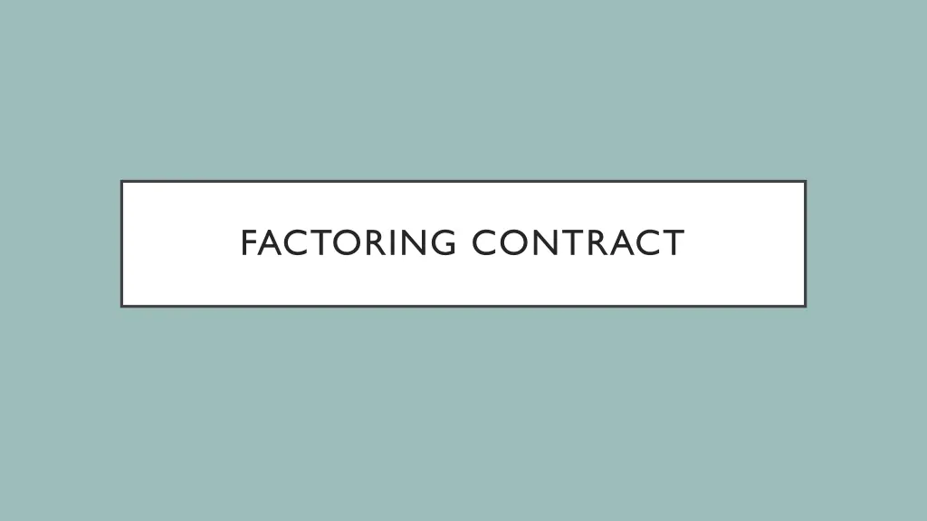 factoring contract